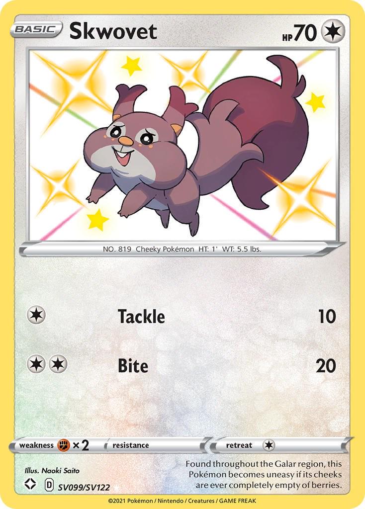 Shining Fates Skwovet Pokémon card
